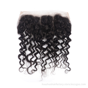 huashuo Highest Discounts Cambodian Water Wave Light Brown Virgin Fine Peruvian Hair Thin Skin 13 X 4 Lace Frontal